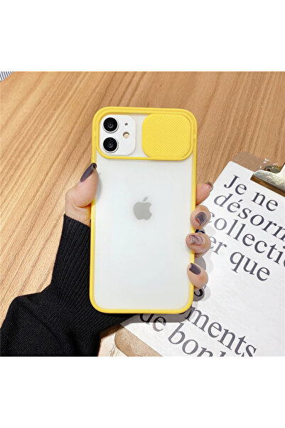 GRABONO Apple iPhone 11 Uyumlu Kılıf Kamera Kapaklı Lens Korumalı Mat Arka Kenarları Renkli Kılıf