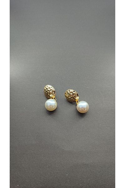 Candy Pearl Dangle Round Patterned Earrings