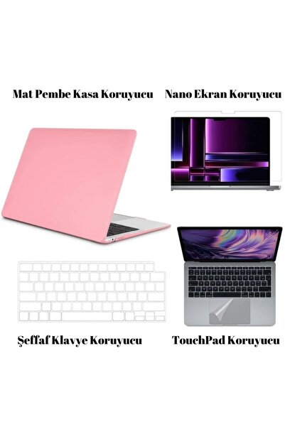 Nezih Case Apple Macbook Air 13.3 M1 2020 Kılıf 360 Derece Full Korumalı 4'lü...