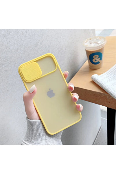 GRABONO Apple iPhone 11 Uyumlu Kılıf Kamera Kapaklı Lens Korumalı Mat Arka Kenarları Renkli Kılıf