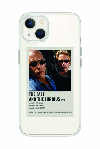 Magic Ring Iphone 13 Uyumlu Hızlı ve Öfkeli Minimalist Poster Desenli Şeffaf Telefon Kılıfı