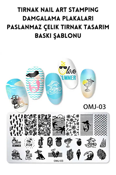 YAYOGE Nail Art Stamping Transfer Desen Levha -Moda Nail Art Transfer Şablonl...