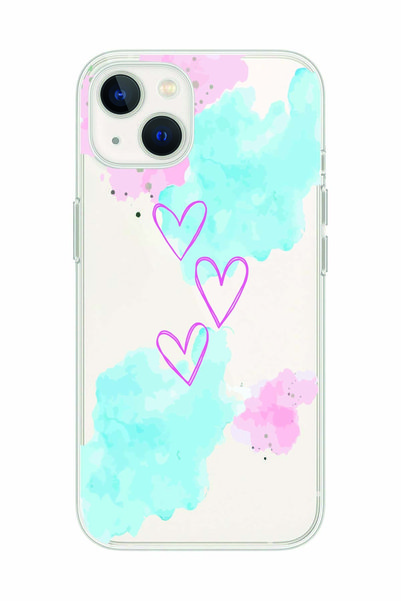 Magic Ring Heart Patterned Transparent Phone Case Compatible with iPhone 15