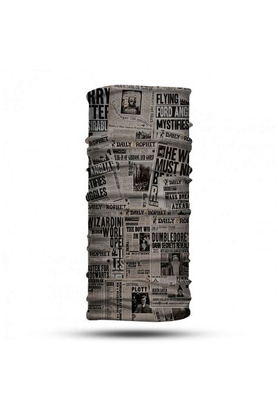 Vwear Newspaper Patterned Biker Neckband Bandana Hair Band