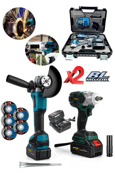 STAXX POWER 21V Profesyonel 2'li Çelik Şanzuman Akülü Somun Sıkma Sökme Taşla...