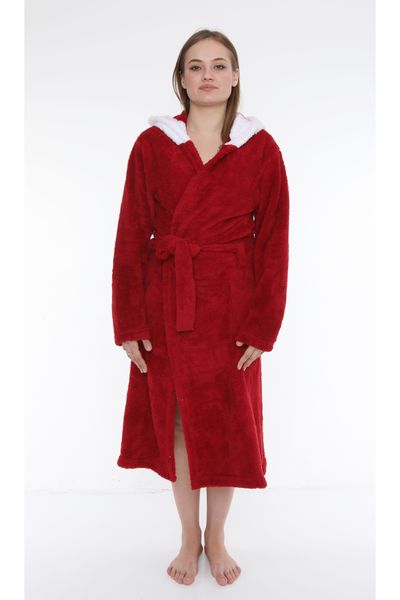 Threadbare revel hooded robe in burgundy | ASOS