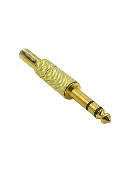 yonextt 6.3 mm Gitar Jack Fiş Stereo Sarı Gold Metal