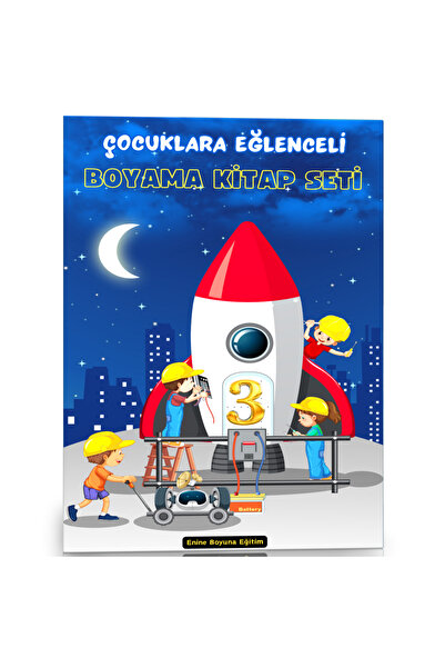 Enine Boyuna Eğitim Fun Coloring Book Set for Kids (3 Books)