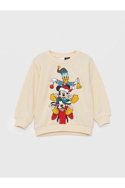LC Waikiki LCW baby Crew Neck Long Sleeve Disney Printed Baby Boy Sweatshirt and Sweatpants Set of 2