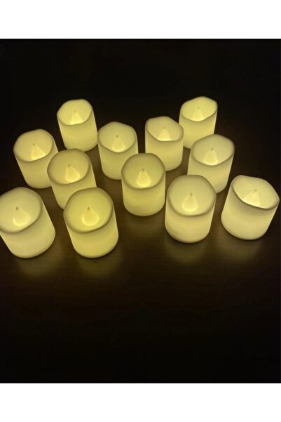 AGH Değerli Hediyeler Ledli Mum Tealight Işıklı Dumansız Alevli Sarı Led Mum ...