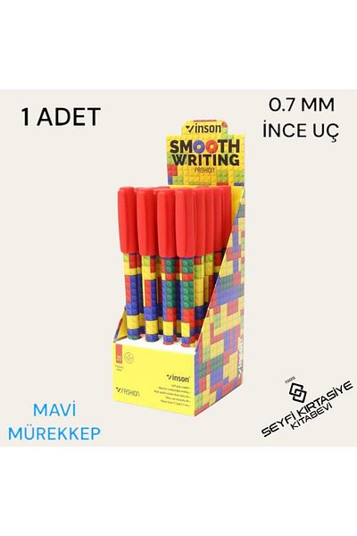SEYFİKİRTASİYE PATTERNED BODY GEL NON-BALL PEN BLUE INK 0.7 MM NEEDLE NIB SPIN