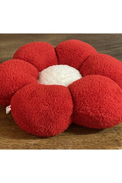 happyteks Daisy redColor Aruncă pernă Pernă de pluș Pernă margaretă Crăciun