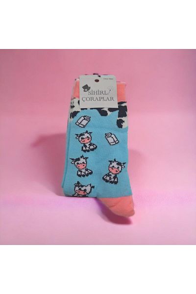 Touz Șosete de colegiu Chouze Cow Pattern
