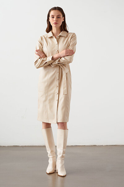 urban focus Leather Shirt Dress