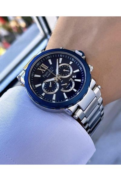 Ferrucci Men's Multifunctional Metal Band Wristwatch