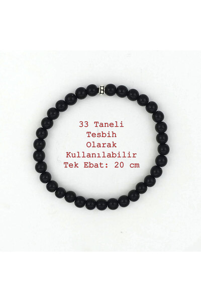 OltutaşıMarket Oltu Tesbih Bileklik 33 Taneli Gümüş Tasarım