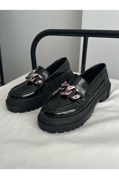 Planet Butik Chain Detailed Masculine Oxford Shoes