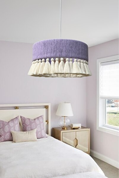 YUTEDEKOR Lagertha Lila Avize, Salon avize, Yatak odası avize, Çocuk odası avize, Bohem avize