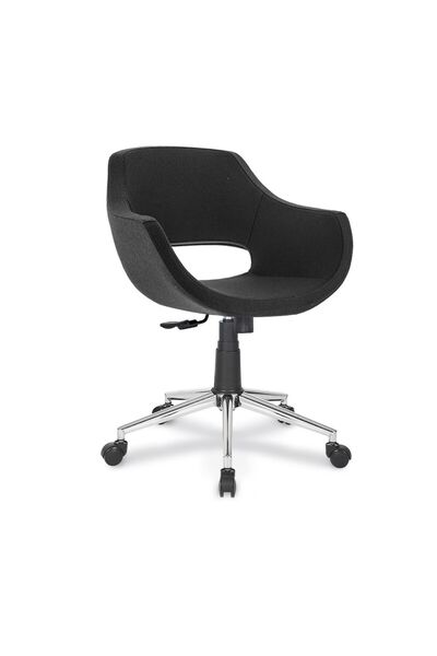 RiseOfis Feyza Şef Koltuğu Tek Kollu Mekanizma Krom Yıldız Ayaklı