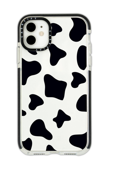 mooodcase Iphone 12 Casetify Inek Desenli Anti Shock Premium Silikonlu Siyah Kenar Detaylı Telefon Kılıfı
