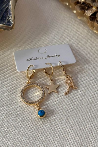 Trendy Butik يمكن اختيار حرف الزركون ومجموعة النجوم
