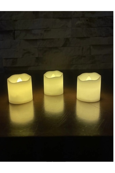 AGH Değerli Hediyeler Ledli Mum Tealight Işıklı Dumansız Alevli Sarı Led Mum ...