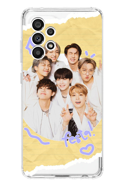 Magic Ring Samsung Galaxy A13 Uyumlu BTS Tüm Karakterler Desenli Şeffaf Telefon Kılıfı