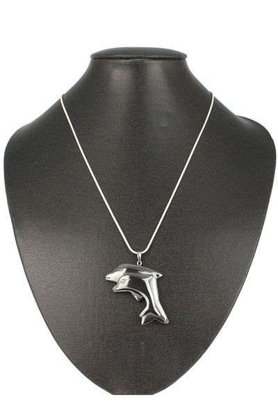 Tesbih Atölyesi Certified AAA+ Dolphin Model Natural Stone Hematite Stone Necklace