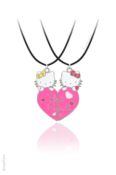 BP Tattoo Hello Kitty Mıknatıslı Best Friends Kolye Bff Arkadaşlık Çift Kolye