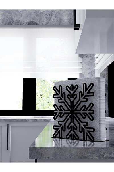M&C Concept Kar Tanesi Metal Desenli Peçetelik - Siyah