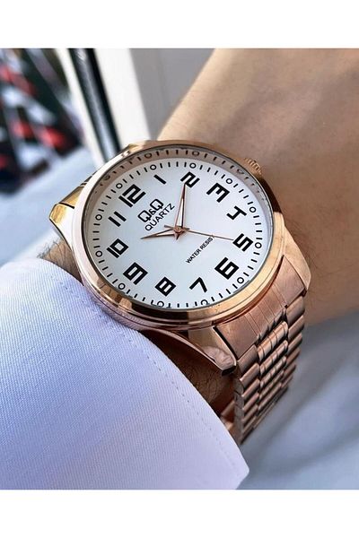 Q&Q Men's Metal Cord Wristwatch
