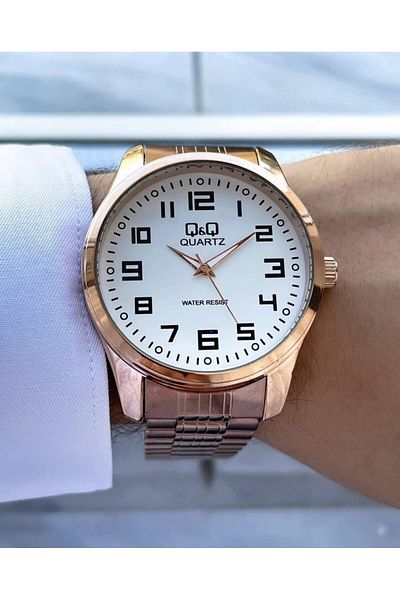 Q&Q Men's Metal Cord Wristwatch