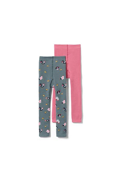 Tchibo Kids Girl 2 Pairs Allover Print Thermal Leggings, Pink