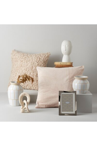 Linens Romina Seramik 14x14x13,5 Cm Vazo Beyaz
