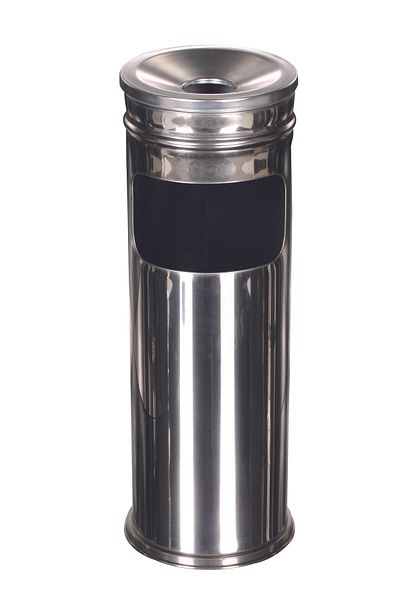MODKÜLLÜK Stainless Metal Ashtray - Small Size with Trash Can, Stand and Outdoor Cigarette Ashtray