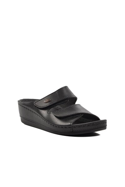 AYAKMOD 15.009 Μαύρες γυναικείες παντόφλες με τακούνι