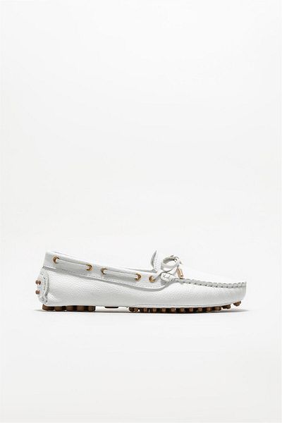 Elle Shoes White Leather Casual Shoes