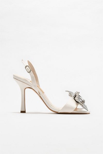 Elle Shoes Ecru Women's Heeled Sandals
