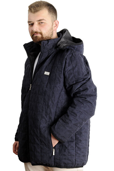 ModeXL Mode XL Великий розмір Чоловічий куртка з капюшоном Капітоне 23639 Синій
