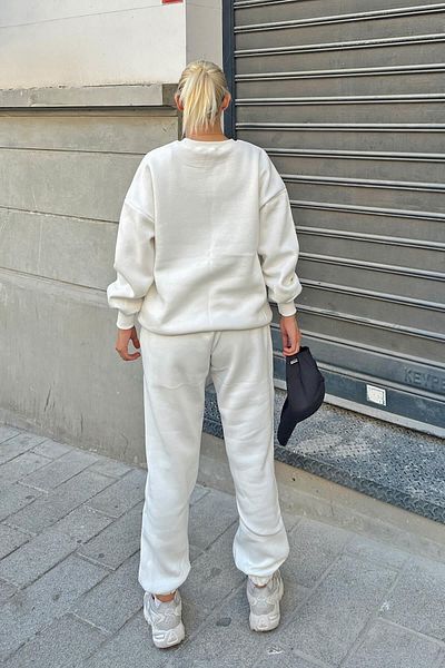 C&C OKULCUNUZ Μαύρο σετ γυναικείας φόρμας στάμπας Bstn με ελαστική μέση και πόδια και κορδέλα εσωτερικά