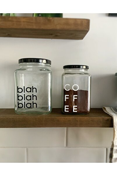 Atölye Merdiven Cam 2li dekoratif Erzak kahve çay şeker kavanozu 1000 Cc Büyü...
