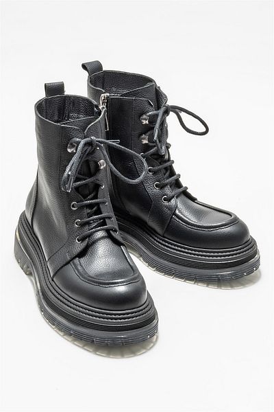Elle Shoes Women's Daily Black Leather Boots