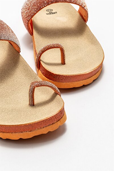 Elle Shoes Slapi portocalii pentru femei