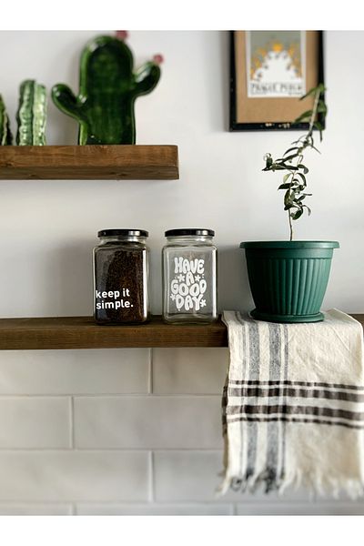 Atölye Merdiven 1000 Cc Glass 2-piece Food Coffee and Sugar Jar Set