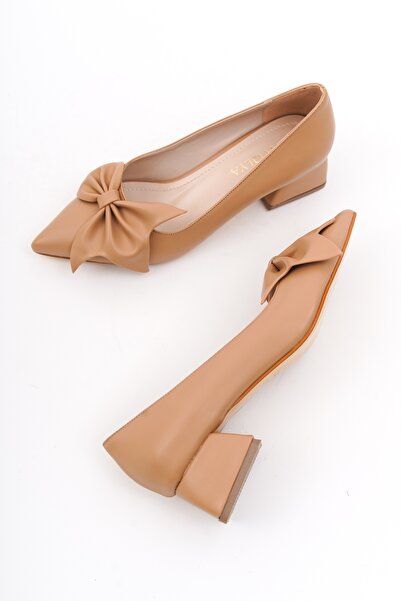 DİVOLYA Camila Nude Bow (4cm) Toc ascuțit