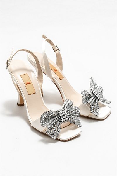Elle Shoes Ecru Women's Heeled Sandals