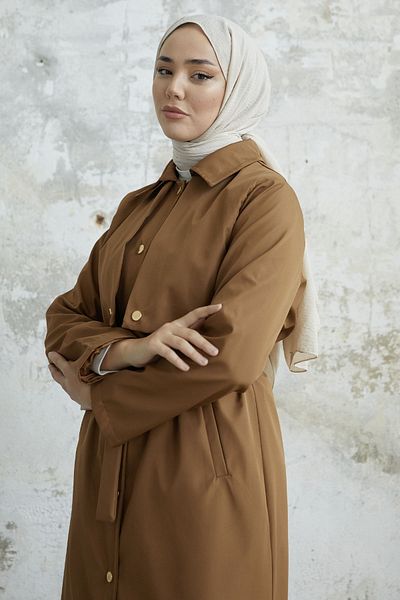 InStyle Nalyes Covered Belted Trench - Tan