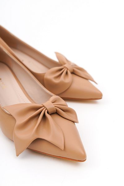 DİVOLYA Camila Nude Bow (4cm) Toc ascuțit