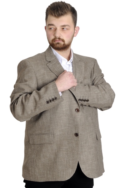 ModeXL Mode Xl Large Size Men's Jacket Blazer Perfetto Plus 21022 Brown