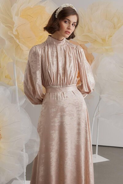 Manuka Sparkly Evening Dress Salmon